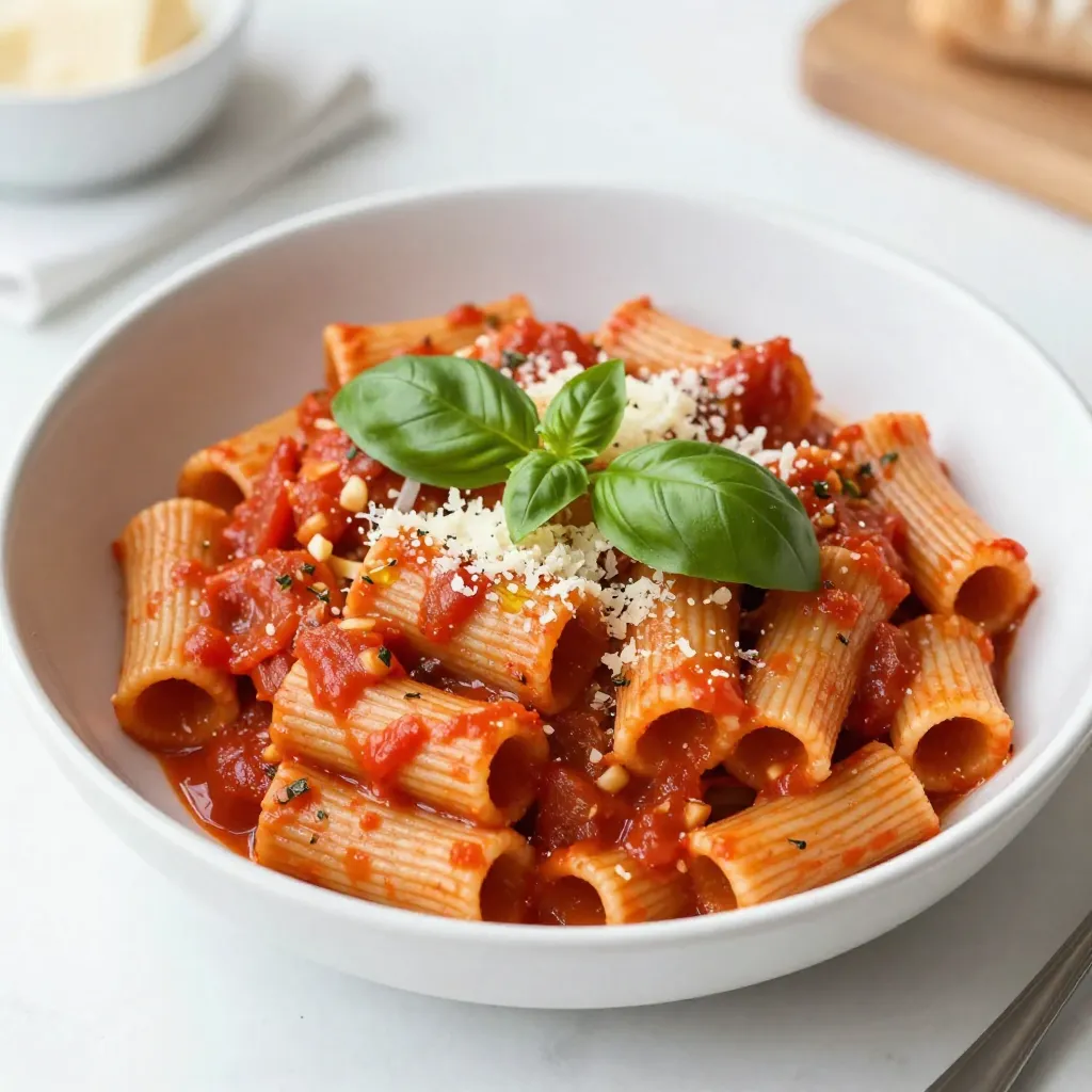 Creamy Tomato Garlic Rigatoni Rich and Flavorful Dish