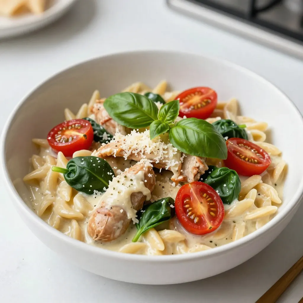 Creamy Chicken Sausage Orzo Comforting Dinner Recipe