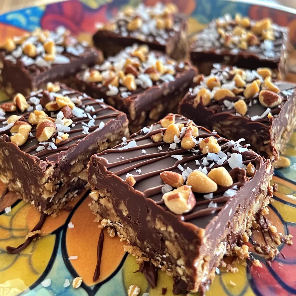 No-Bake Chocolate Peanut Butter Oat Squares Delight