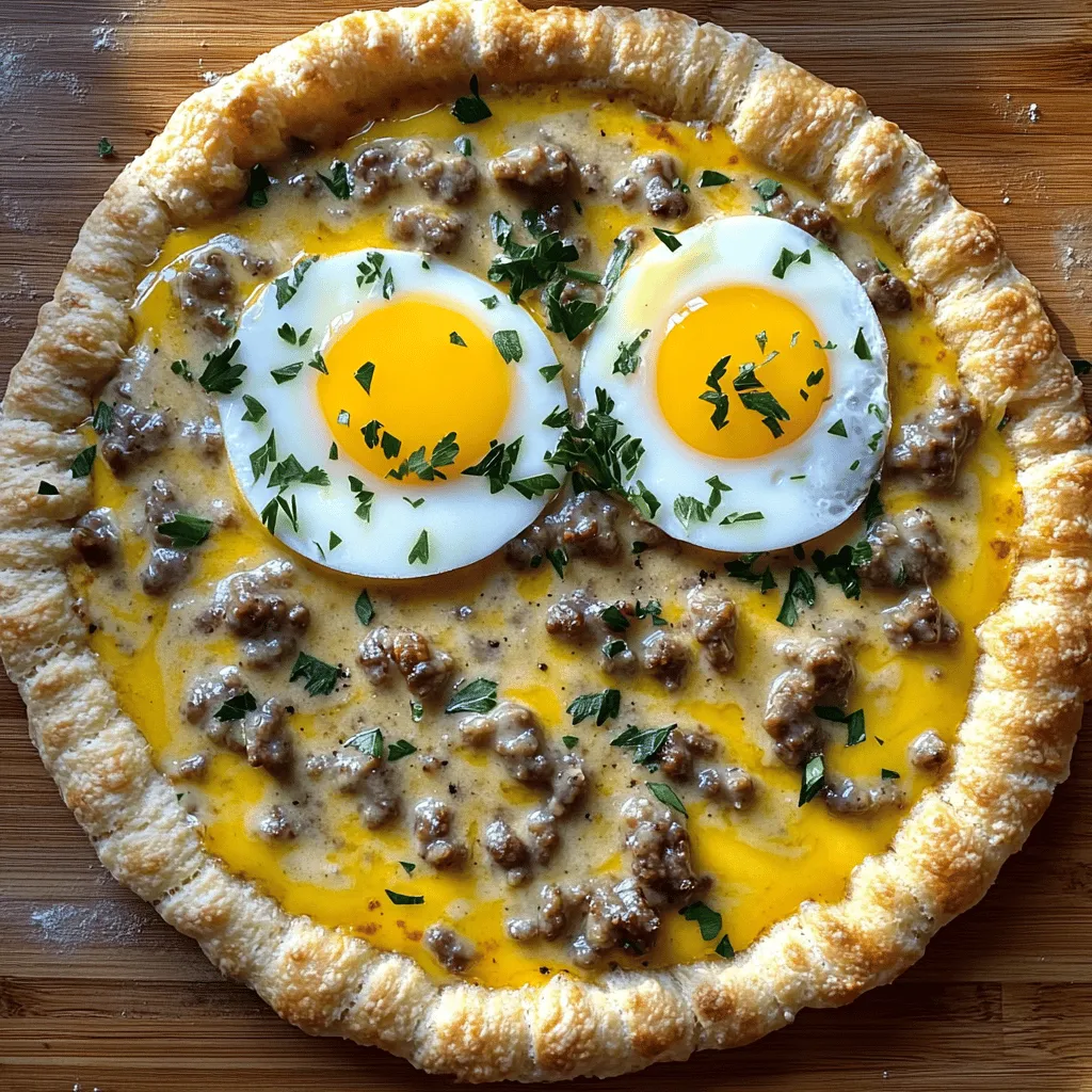 Biscuits and Sausage Gravy Breakfast Pizza Delight