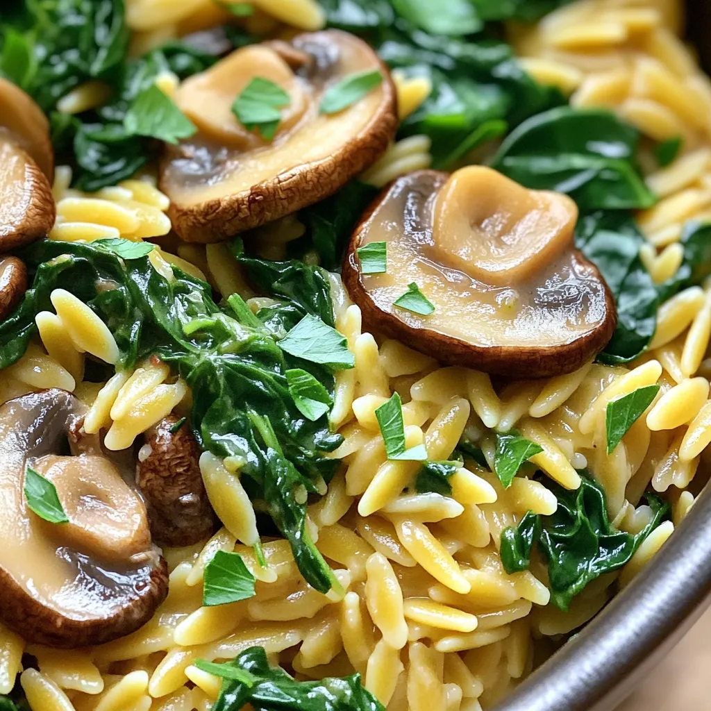 One-Pot Mushroom Spinach Orzo Nourishing Delight