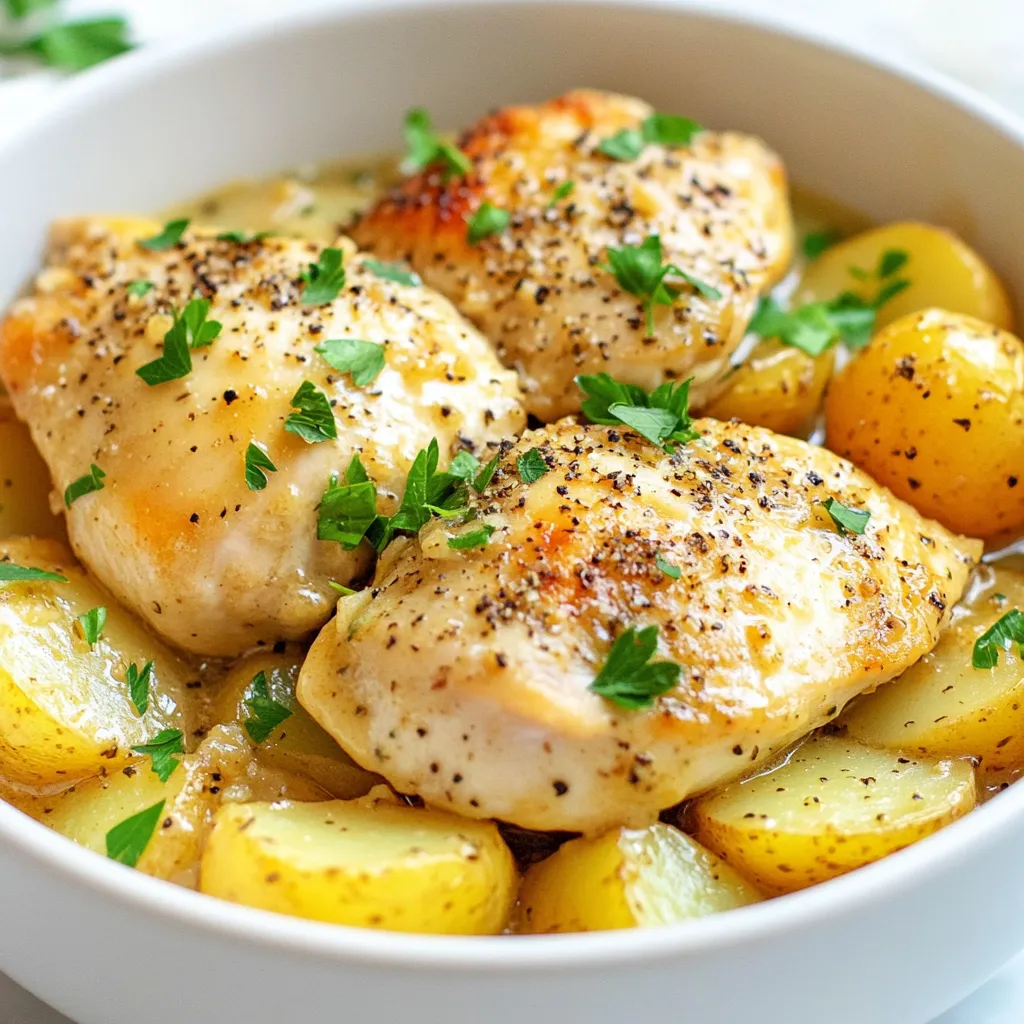 Crockpot Parmesan Garlic Chicken and Potatoes Delight