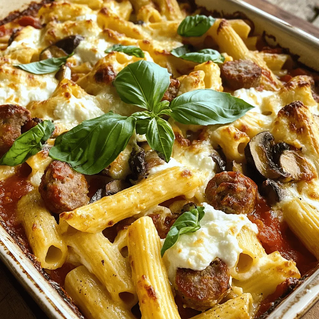 Baked Penne with Sausage and Mushroom Delight Recipe