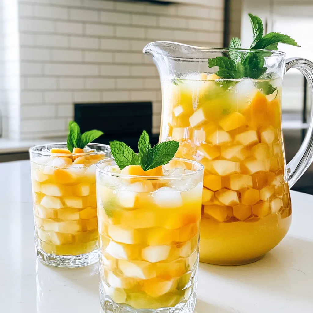 Apple Peach Green Tea Lemonade Refreshing Summer Drink