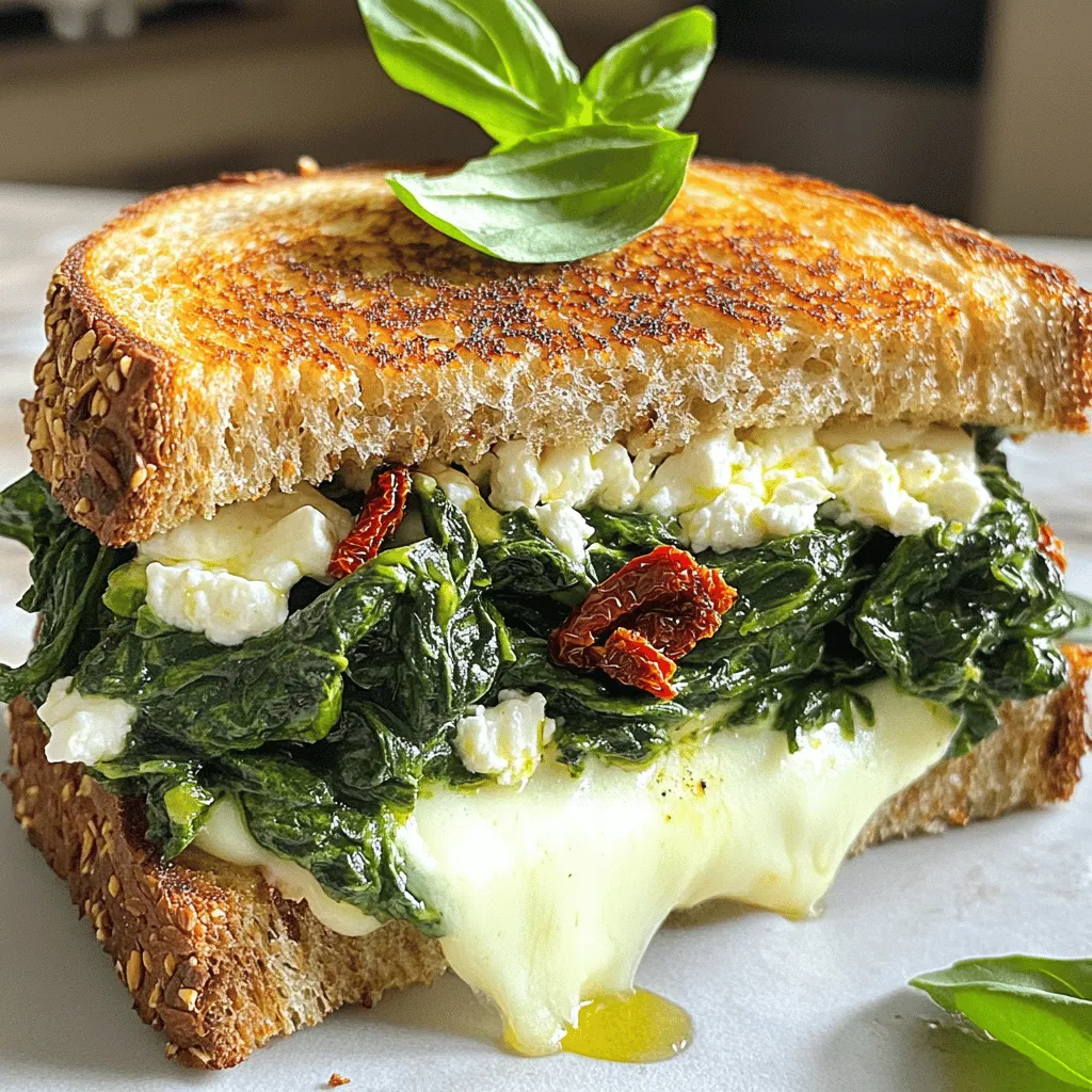 Mediterranean Spinach Grilled Cheese Bold and Tasty Meal