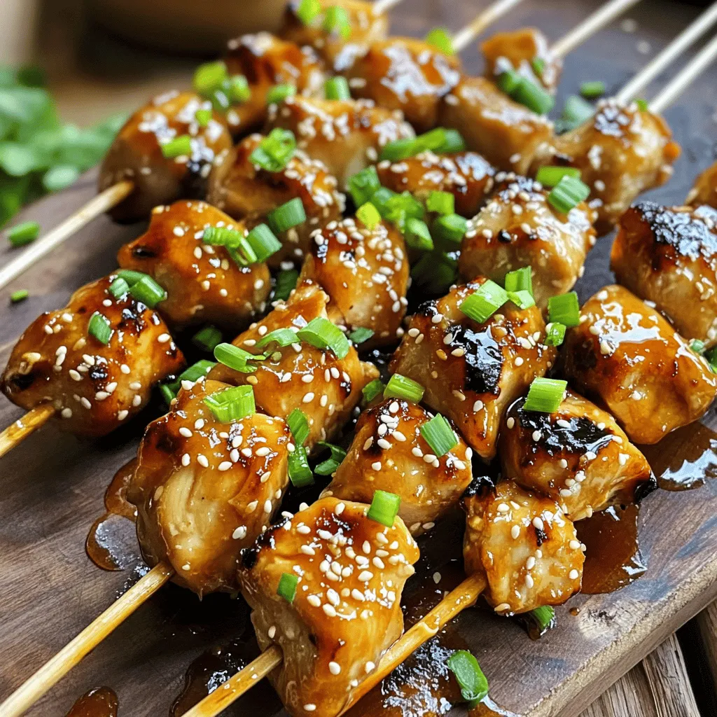 Asian Chicken Skewers with Honey Garlic Sauce Delight