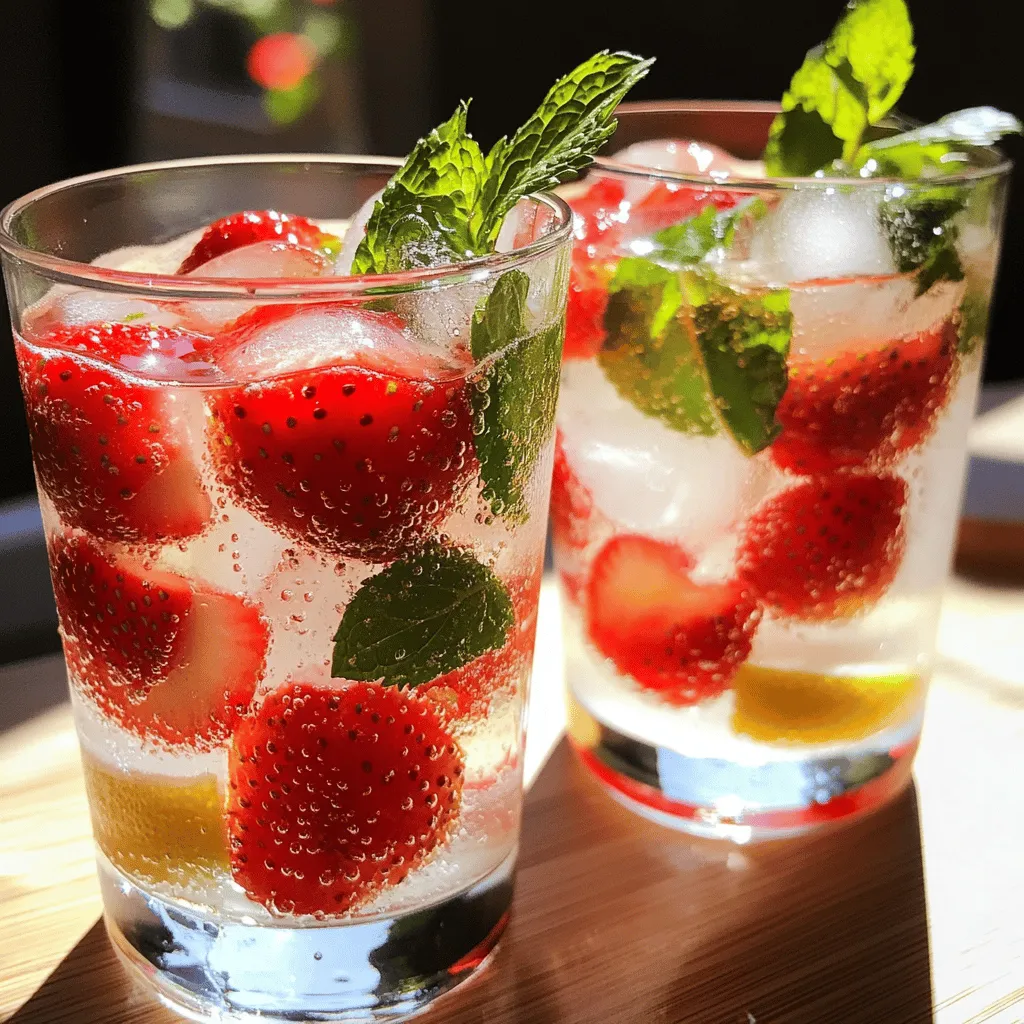 Strawberry Sparkling Water Refreshing and Healthy Drink