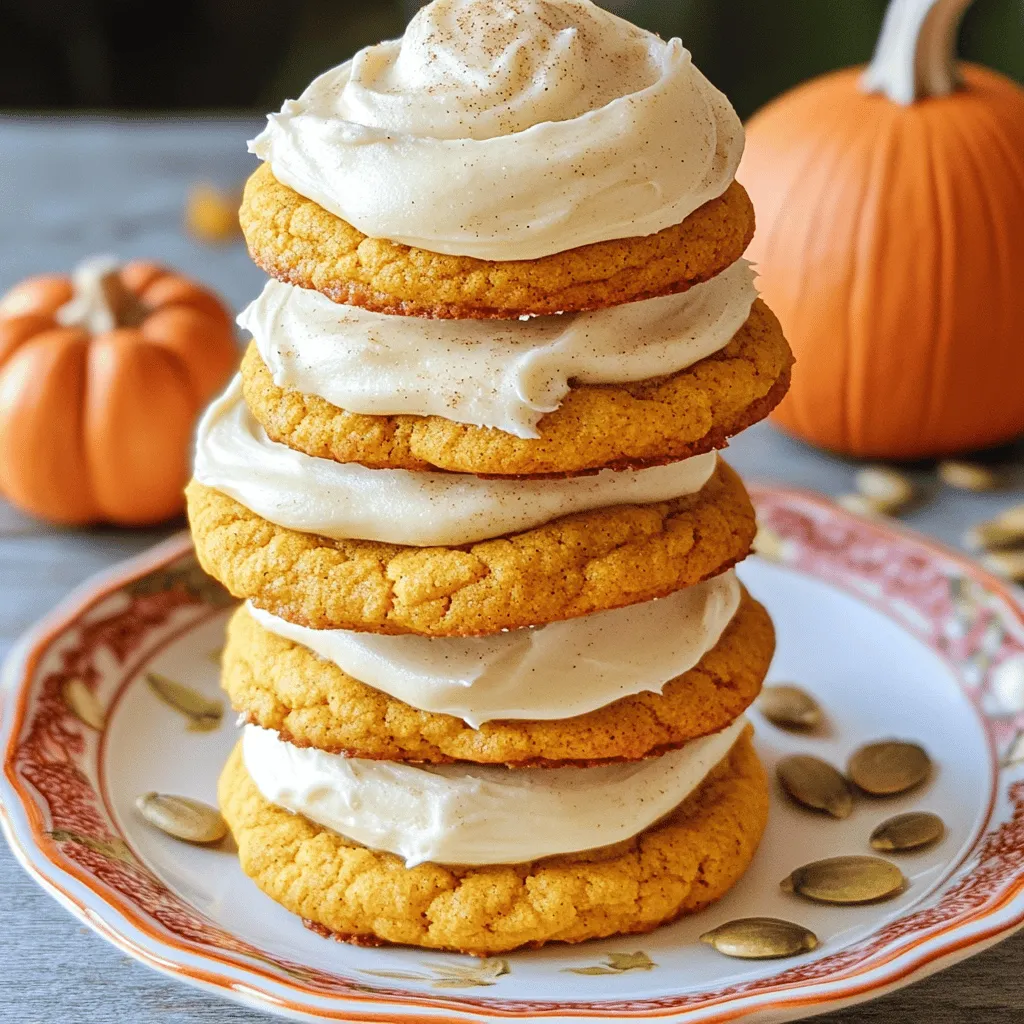 Pumpkin Cookies with Cream Cheese Frosting Delight