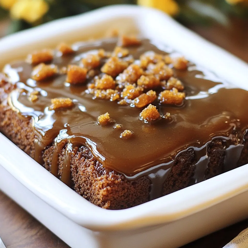 Gingerbread Pudding Cake with Toffee Sauce Delight