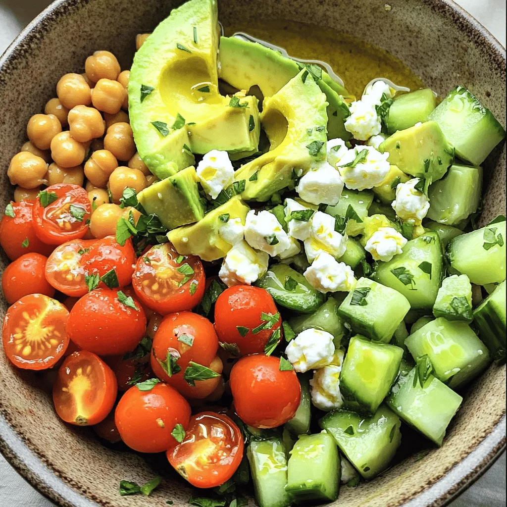 Chickpea Feta Avocado Salad Fresh and Flavorful Dish