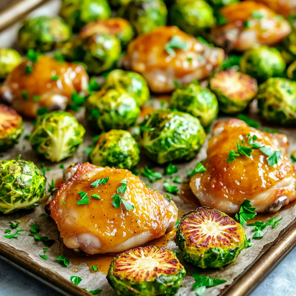 Sheet Pan Honey Mustard Chicken Brussels Delight