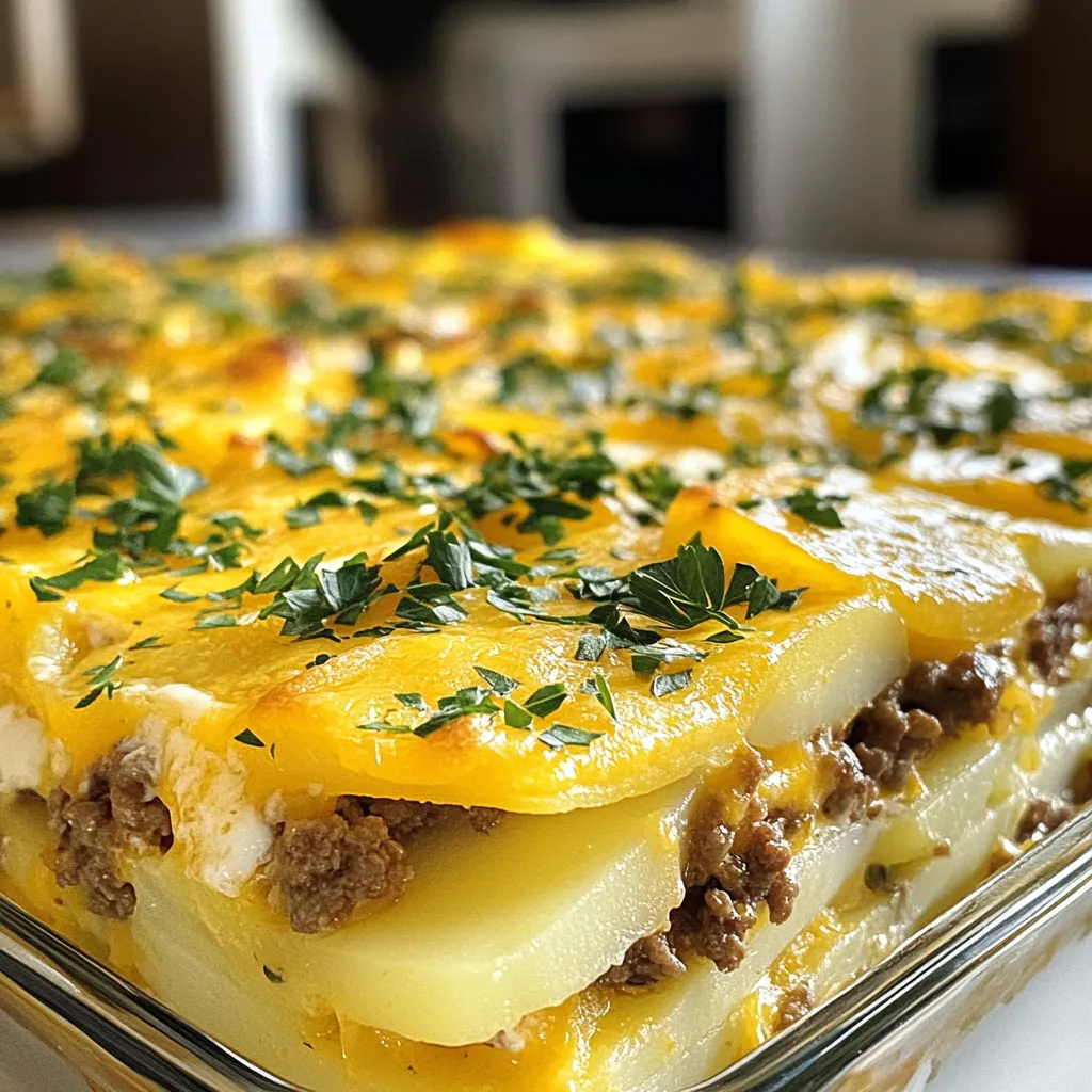 Cheesy Ground Beef Potato Casserole Simple Comfort Meal