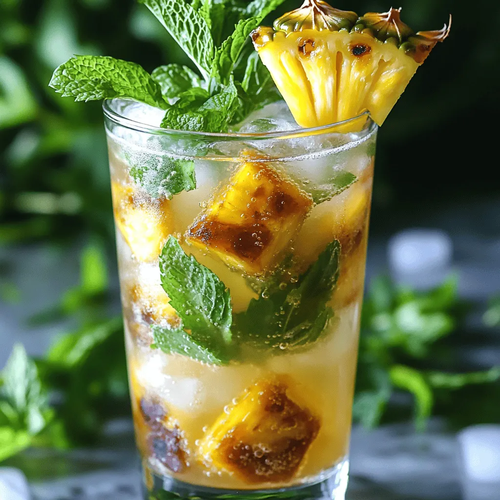 Caramelized Pineapple Mojito Mocktail Delight