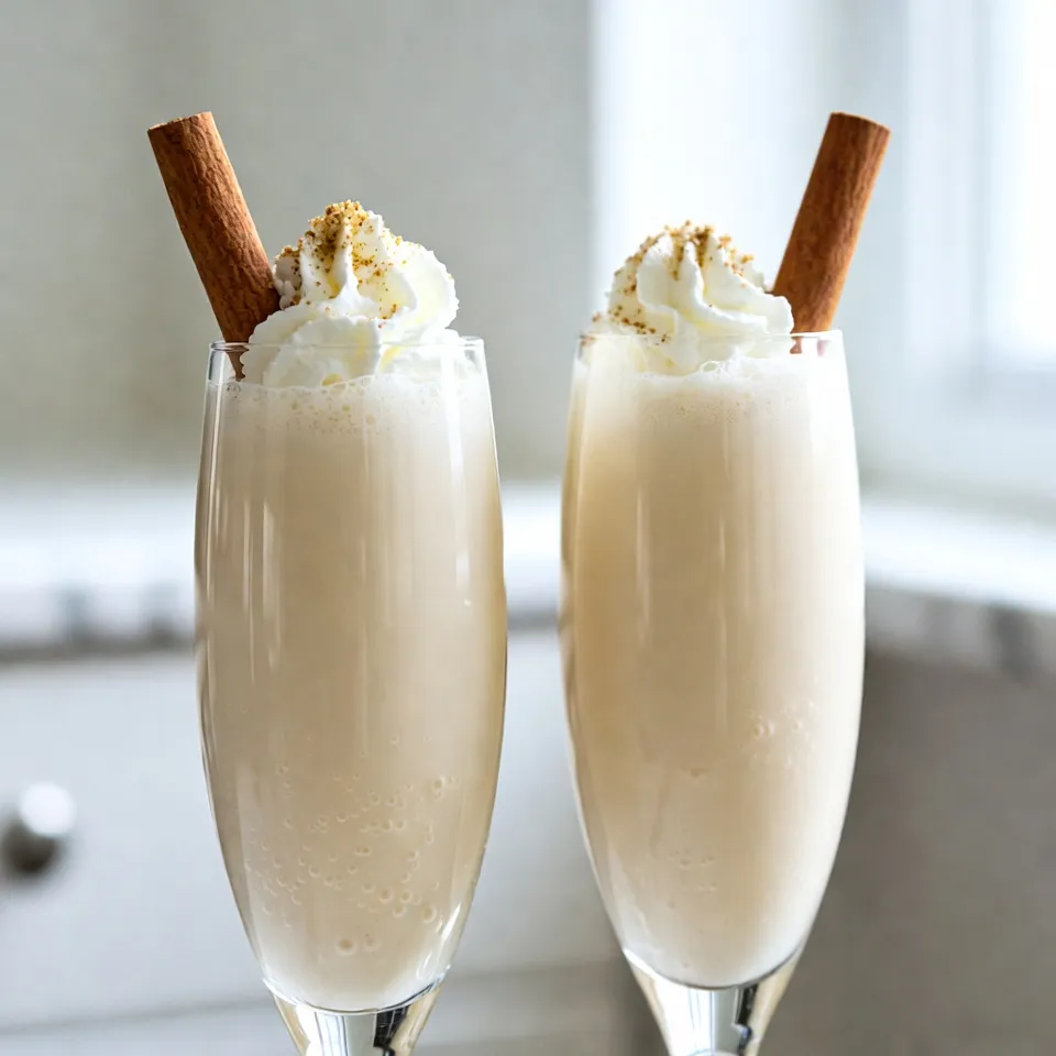 Sparkling Eggnog Champagne Fizz Festive Holiday Drink