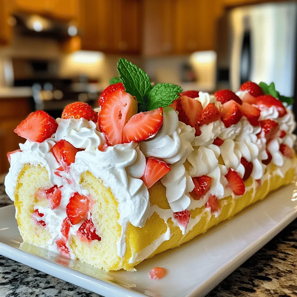 Strawberry Shortcake Dessert Roll Delightful Recipe