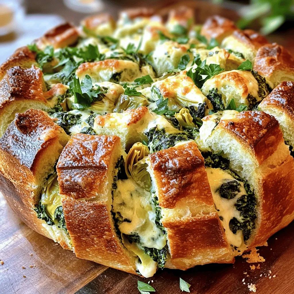 Spinach Artichoke Pull-Apart Bread Delicious Recipe