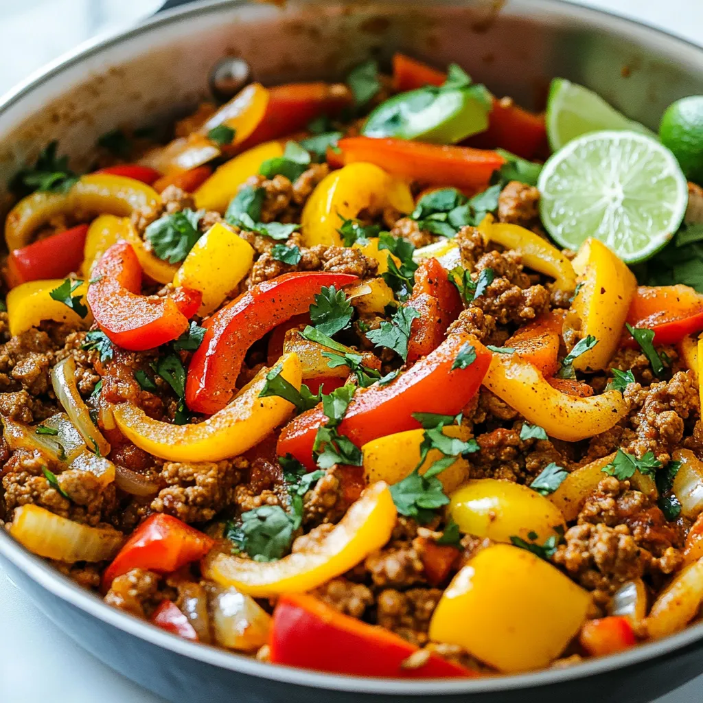 Ground Turkey and Peppers Skillet Easy Weeknight Meal
