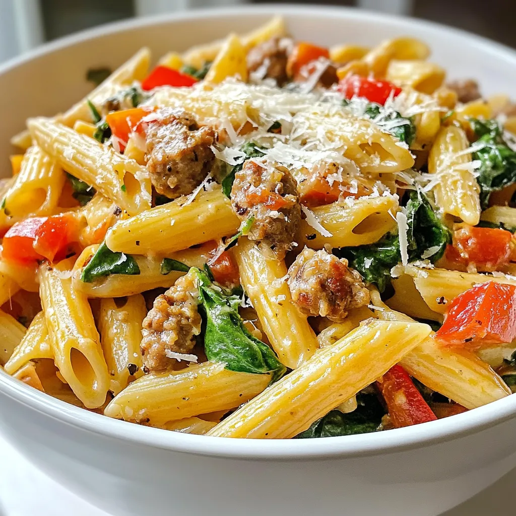 One Pot Cheesy Sausage Pasta Easy and Quick Recipe