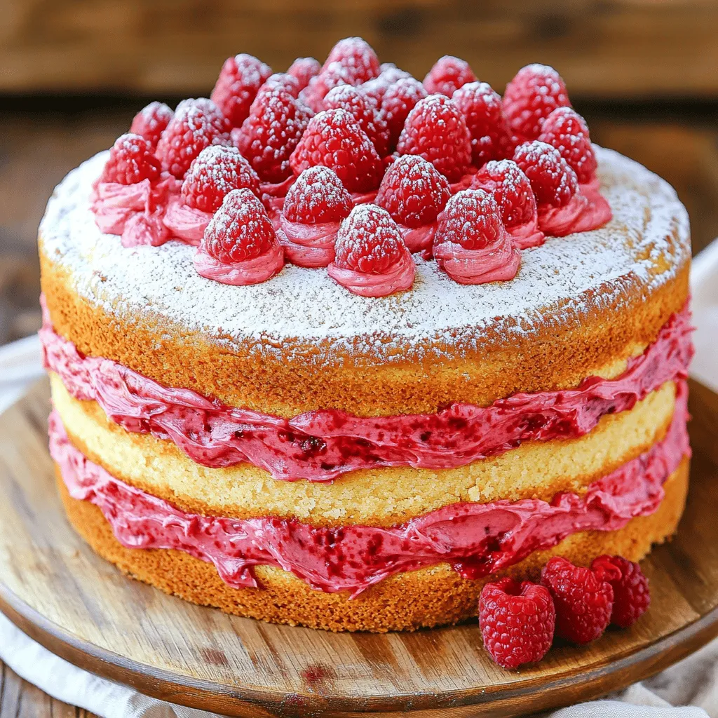 Almond Cake with Raspberry Buttercream Delight