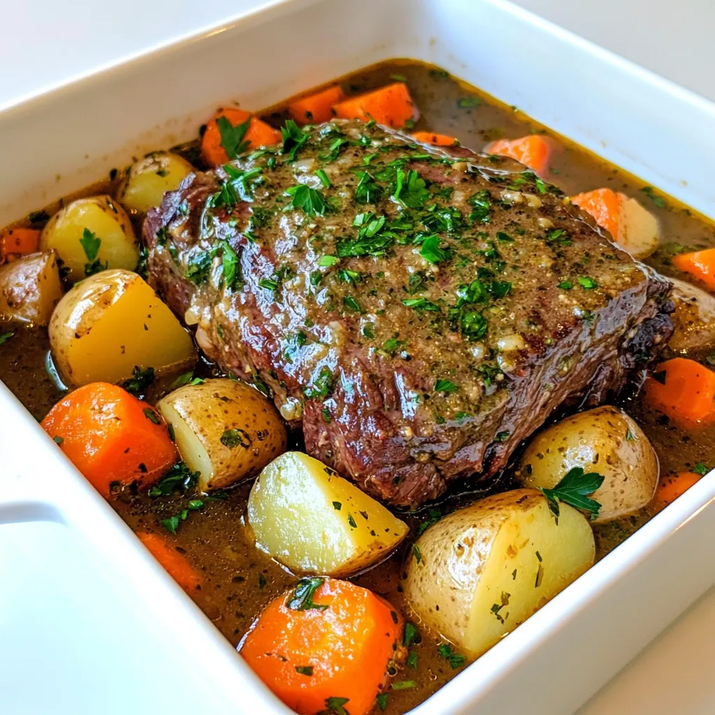 Garlic Herb Pot Roast Slow Cooker Tender Comfort Dish