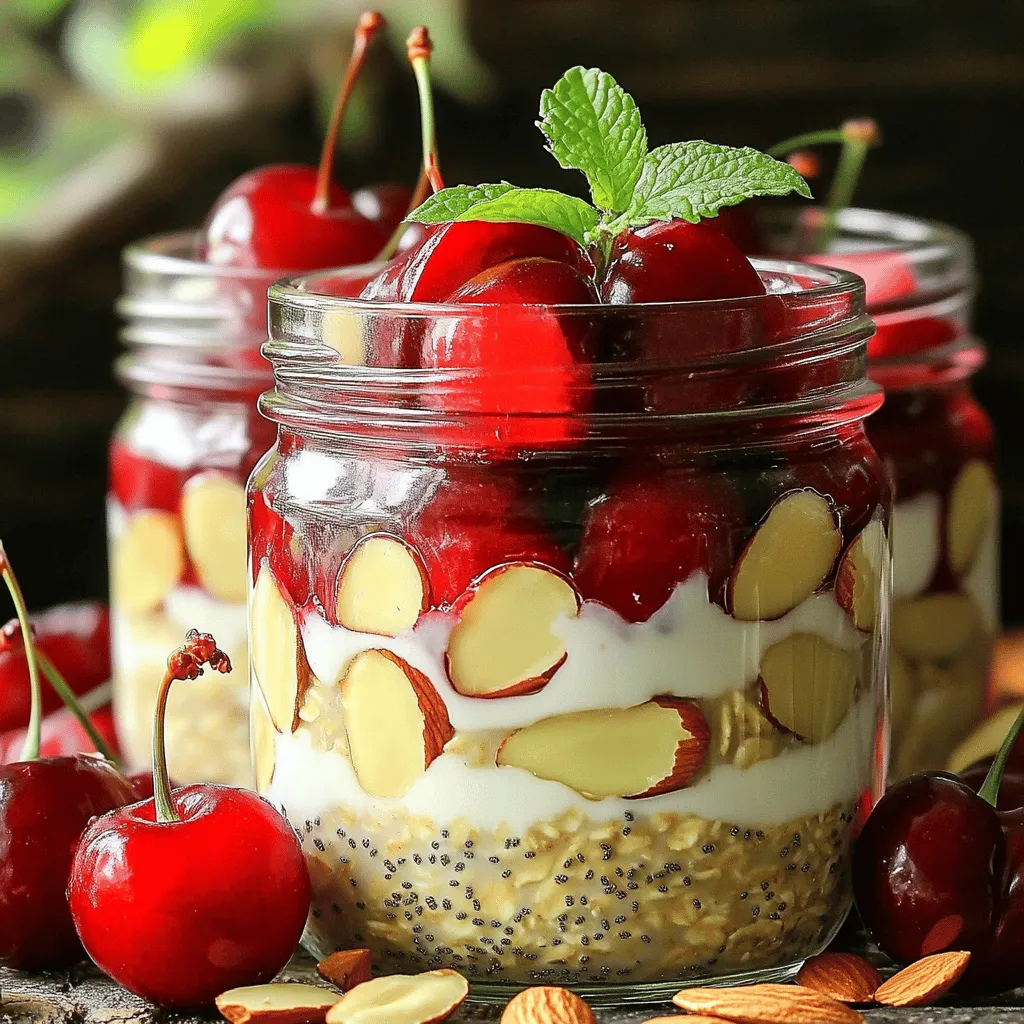 Cherry Almond Overnight Oats Healthy Breakfast Recipe
