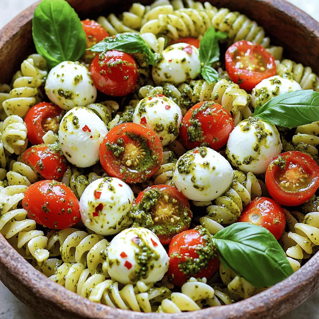 Creamy Pesto Caprese Pasta Salad Tasty Delight