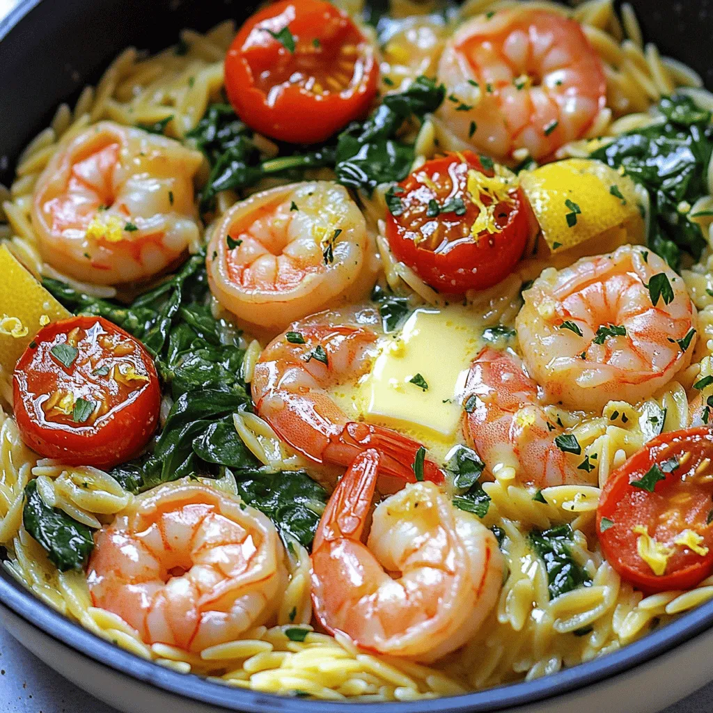 Garlic Butter Shrimp Orzo Skillet Delightful Dinner