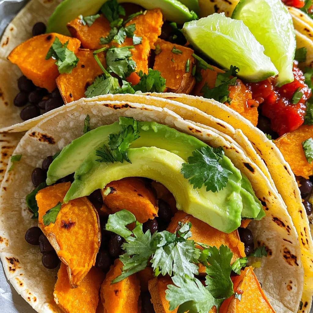 Air Fryer Sweet Potato Black Bean Tacos Delight