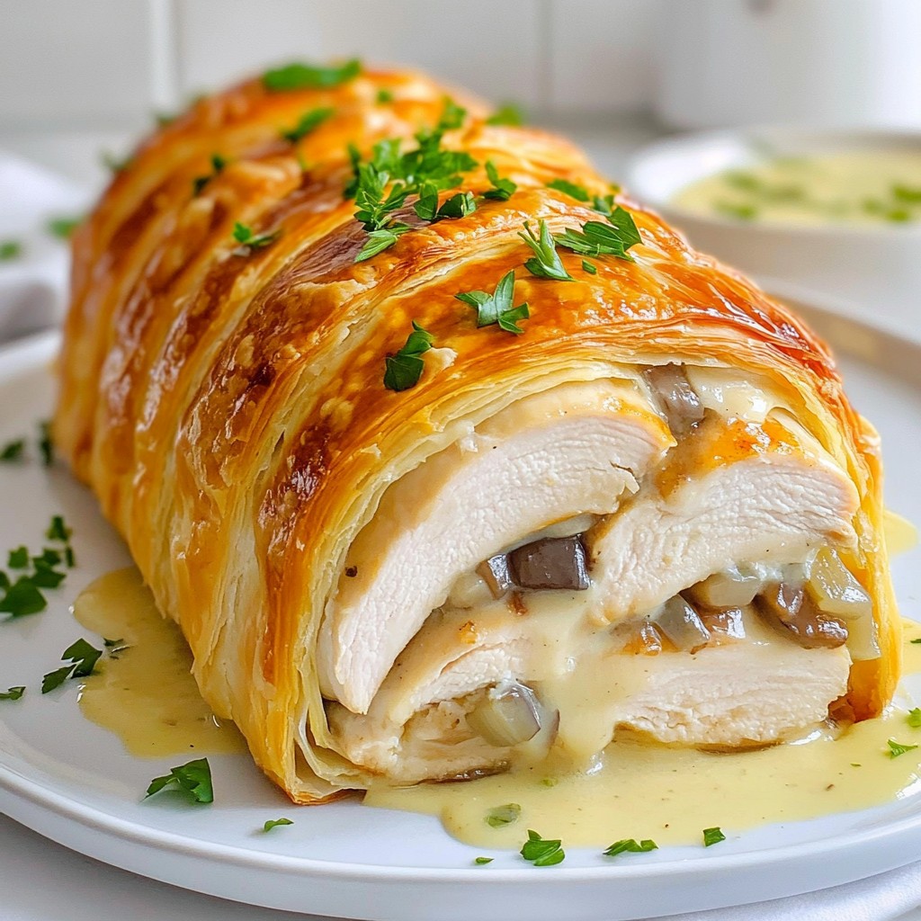 Chicken Wellington with Dijon Cream Sauce Delight