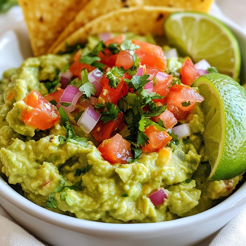 Creamy Mexican Guacamole with Lime and Cilantro Delight