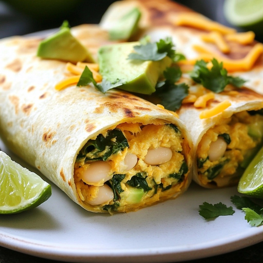 Creamy Tex-Mex White Bean and Spinach Burritos Delight