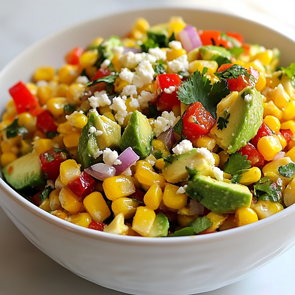 Roasted Mexican Corn and Avocado Salsa Delight