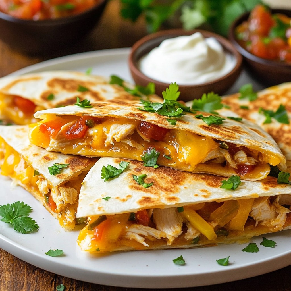 Savory Tex-Mex Chicken Quesadillas with Peppers Recipe