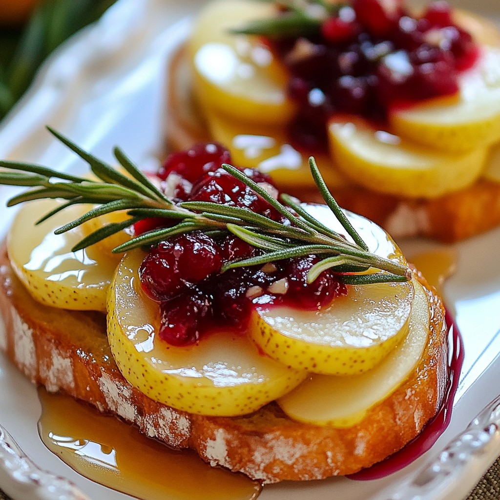 Pear Brie Cranberry Crostini Tasty Holiday Appetizer
