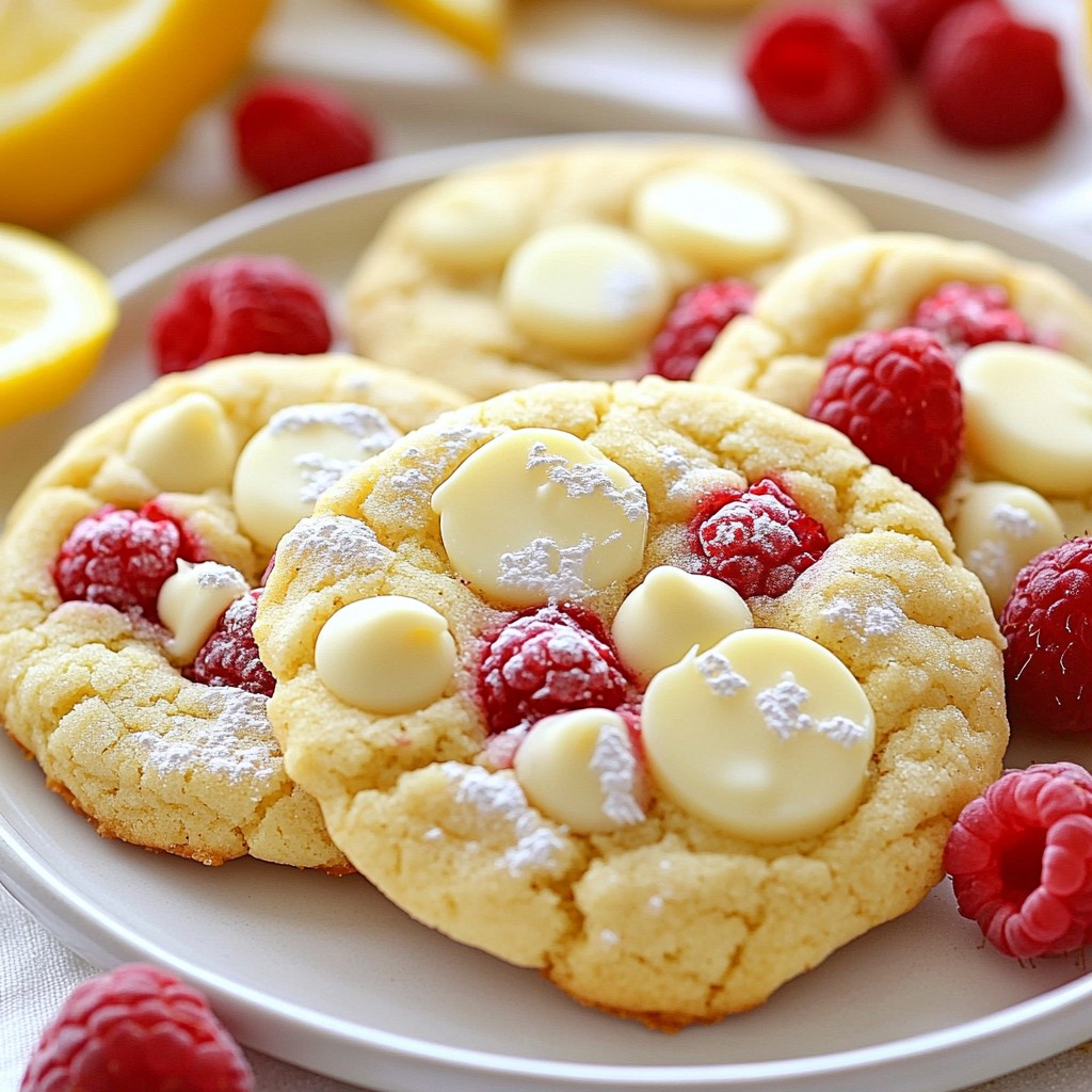 White Chocolate Lemon Raspberry Cookies Delightful Treat