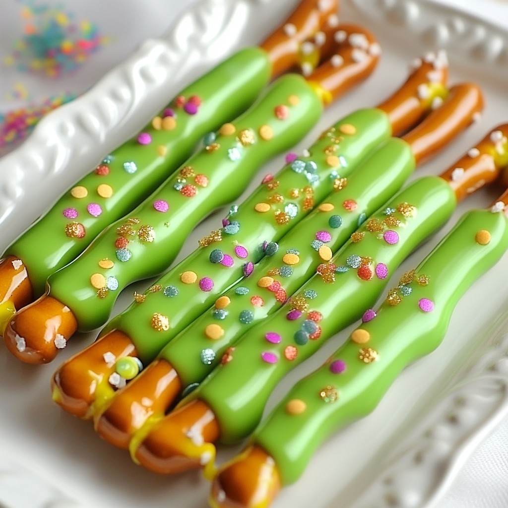 St. Patrick's Day Pretzel Rods Festive and Fun Treat