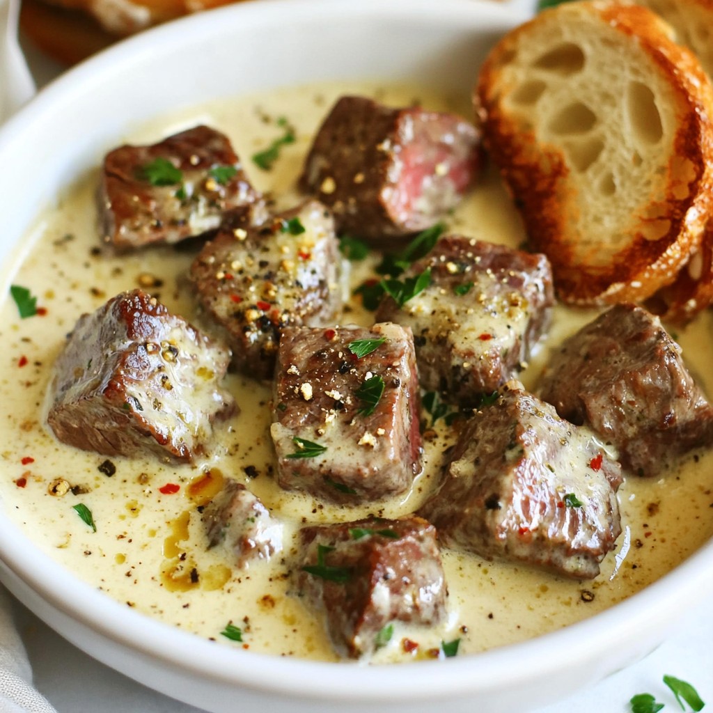 Parmesan Cream Steak Bites Rich and Savory Delight