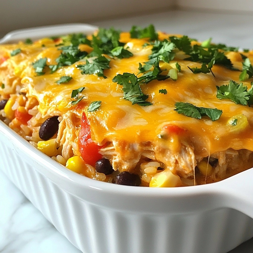 Cheesy Tex-Mex Chicken and Veggie Casserole Delight
