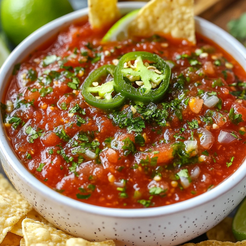 Spicy Mexican Salsa Roja with Grilled Tomatoes Delight