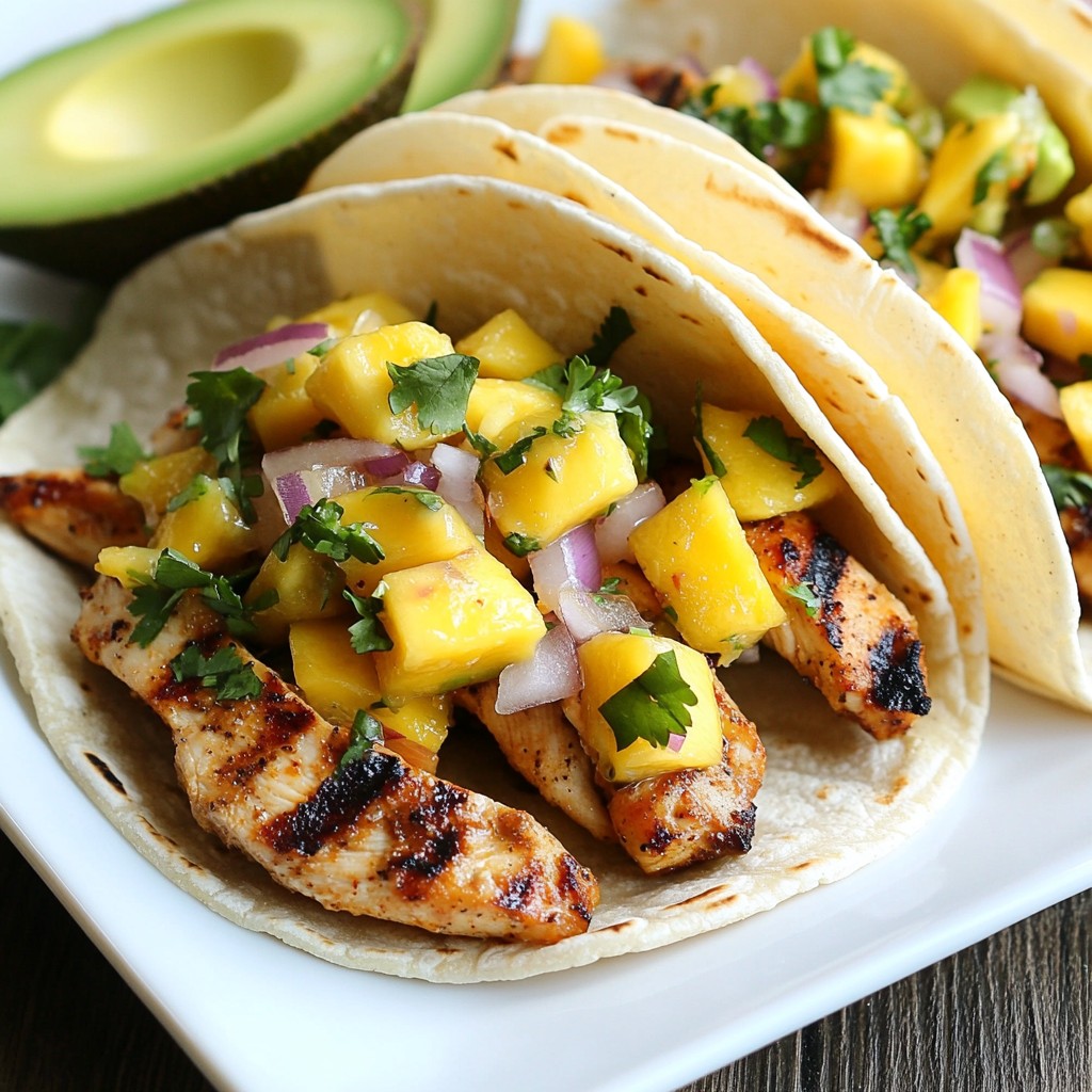 Grilled Tex-Mex Chicken Tacos with Mango Salsa Delight