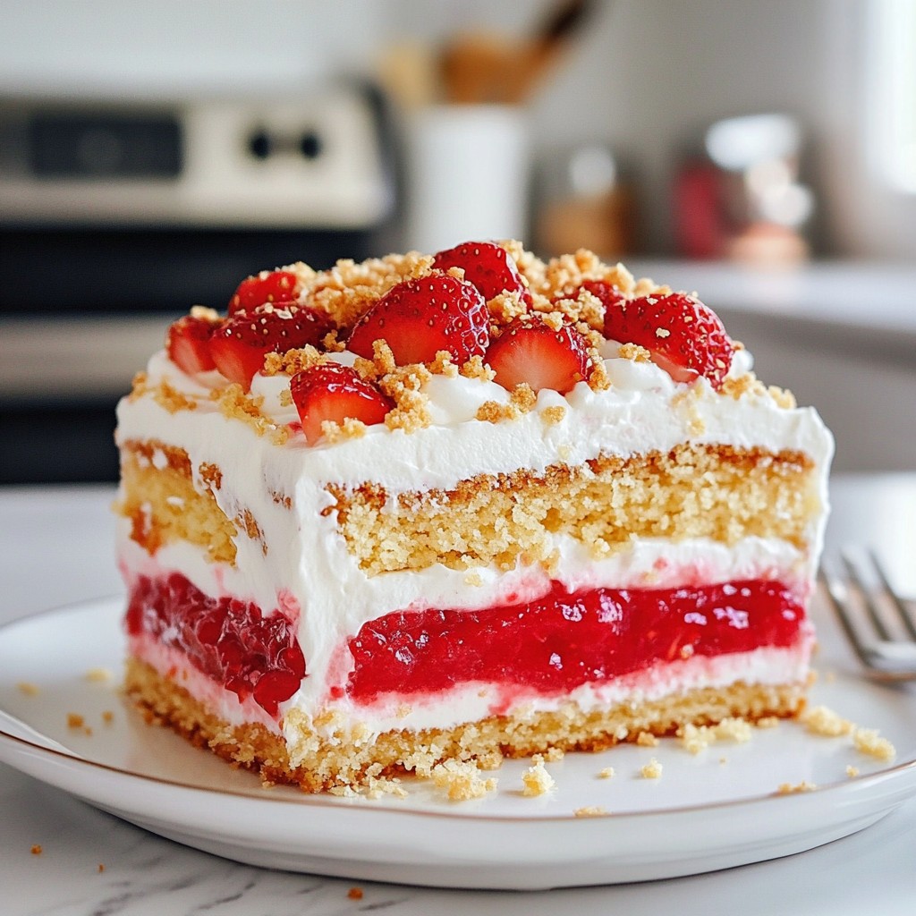 Strawberry Crunch Layer Cake Delicious and Simple Treat
