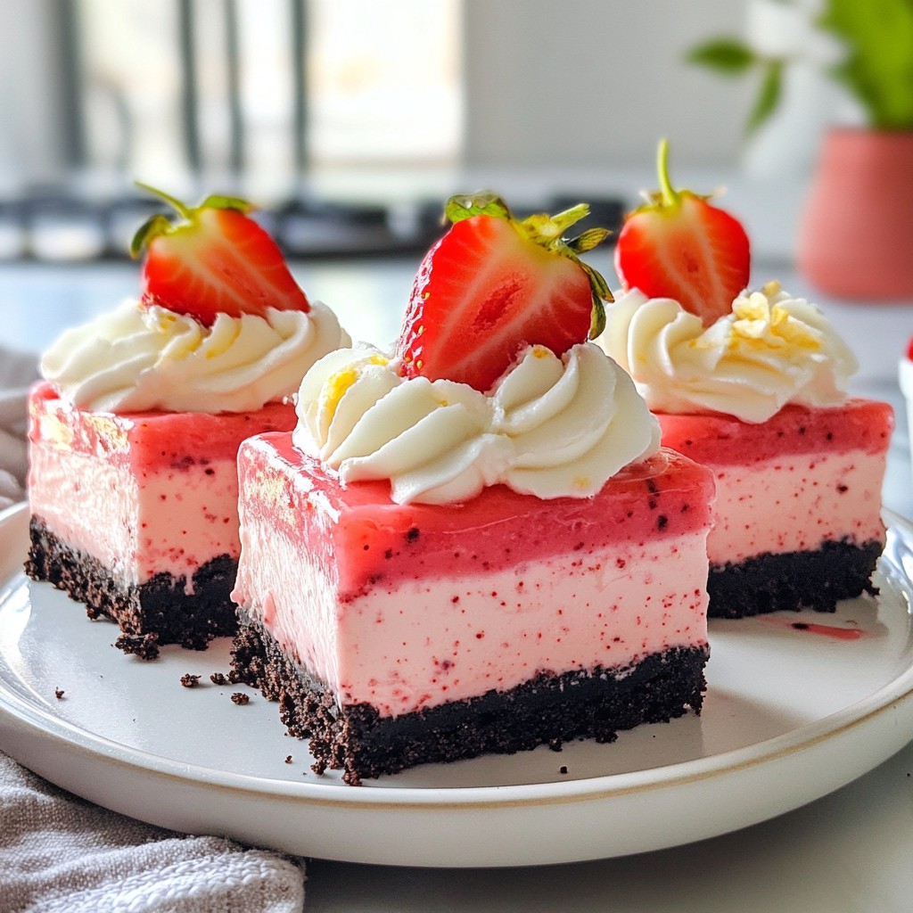 Strawberry Oreo Cheesecake Bars Irresistible Delight