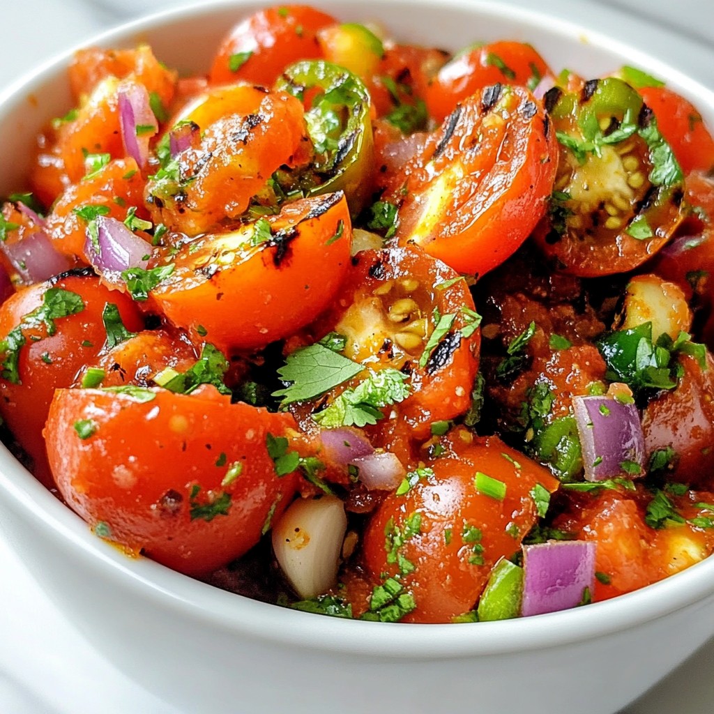 Spicy Mexican Salsa Roja with Grilled Tomatoes Delight