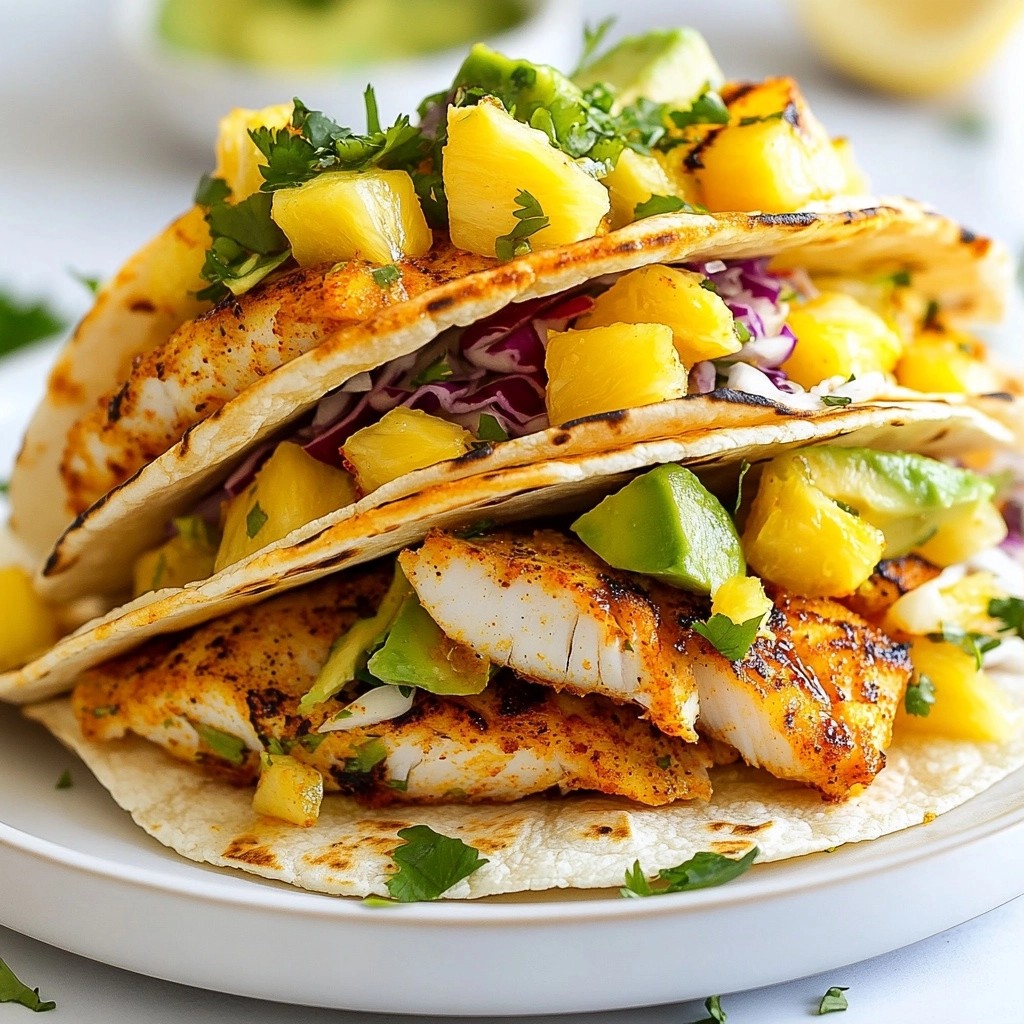 Crispy Mexican Grilled Fish Tacos with Pineapple Salsa