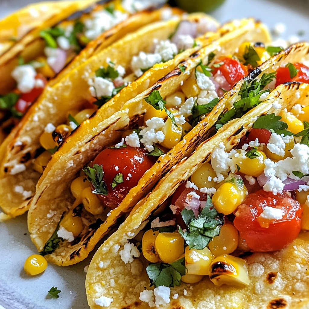 Grilled Mexican Street Corn Tacos with Cotija Cheese Delight