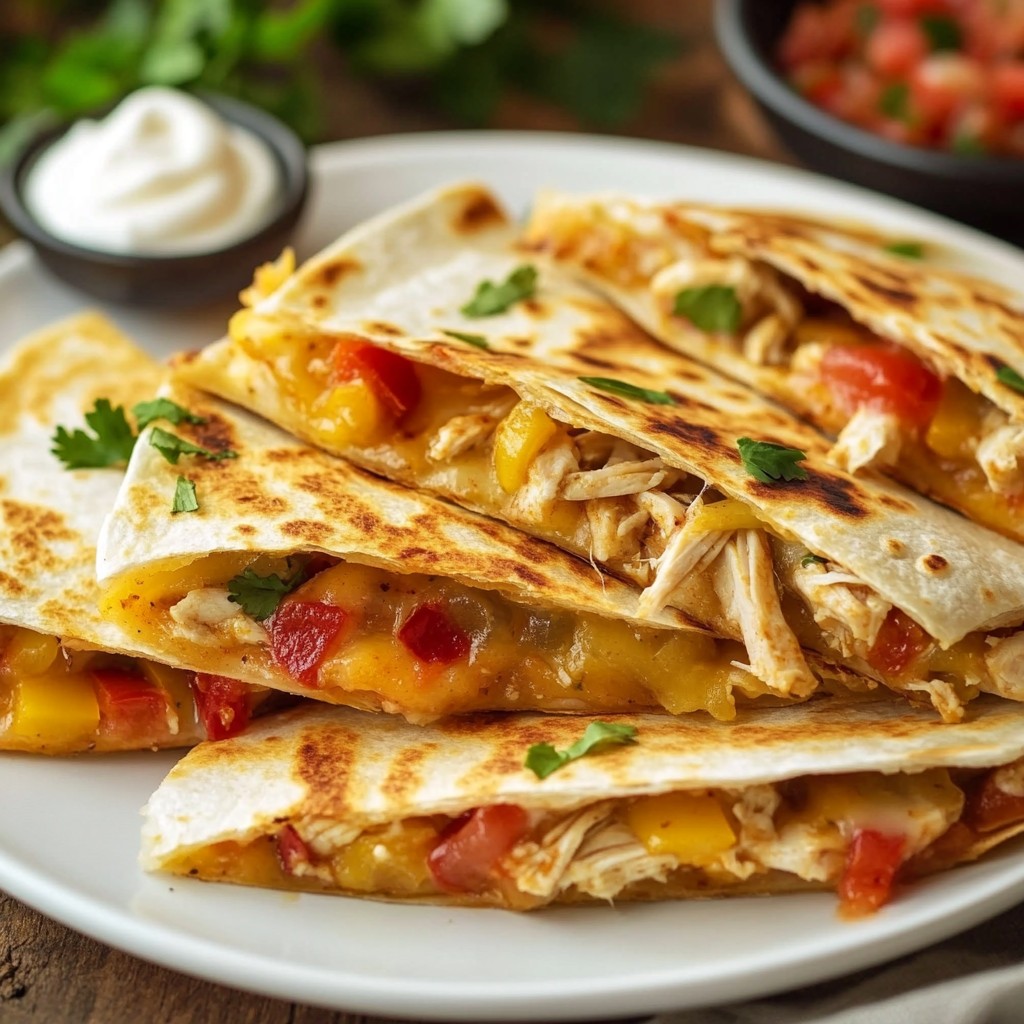 Savory Tex-Mex Chicken Quesadillas with Peppers Treat