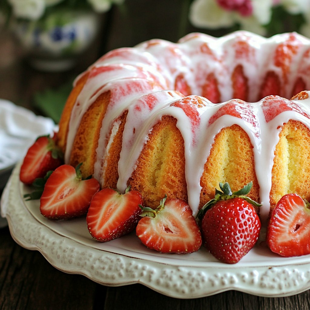 Strawberry Milkshake Pound Cake Easy and Tasty Recipe