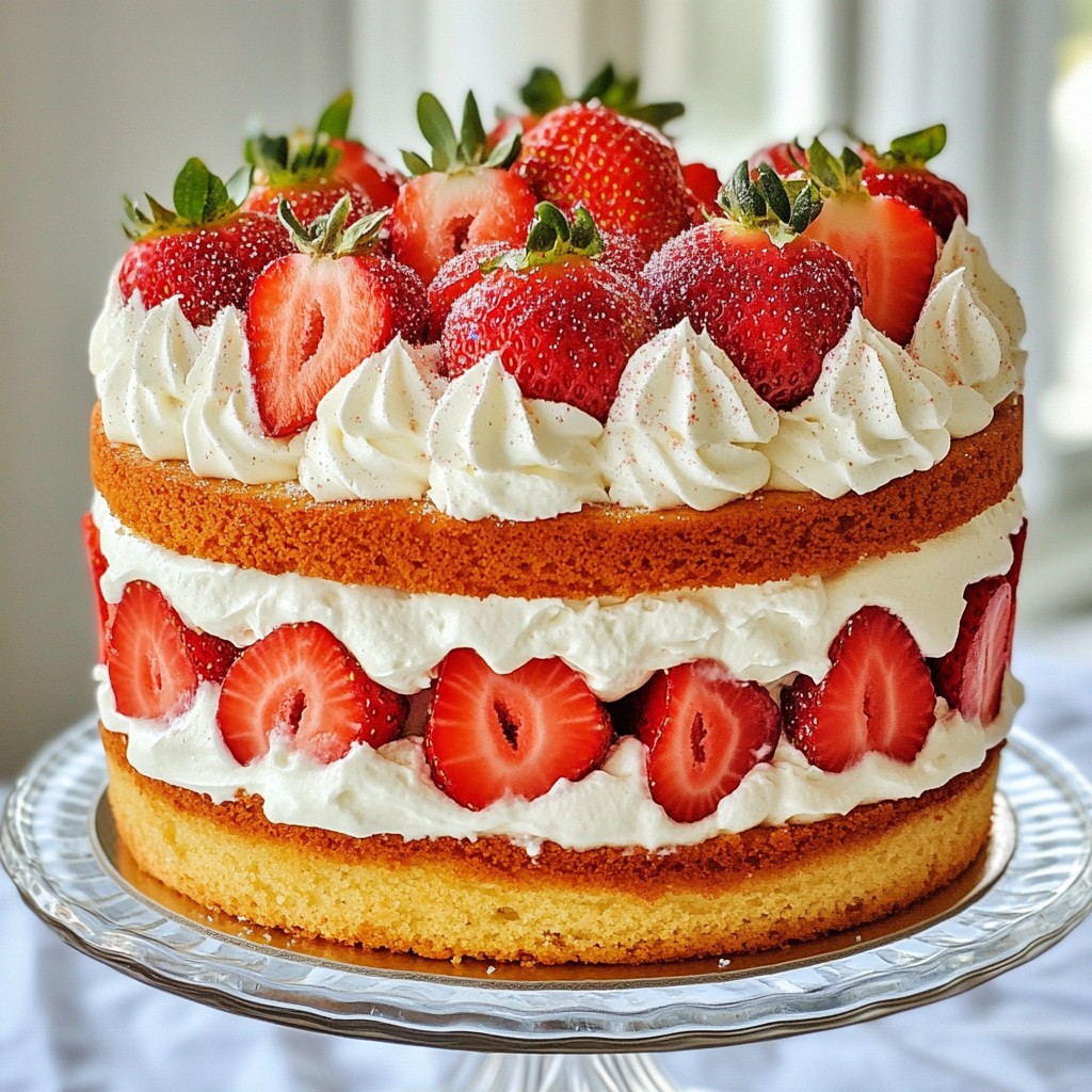 Strawberry Champagne Celebration Cake Delight Recipe