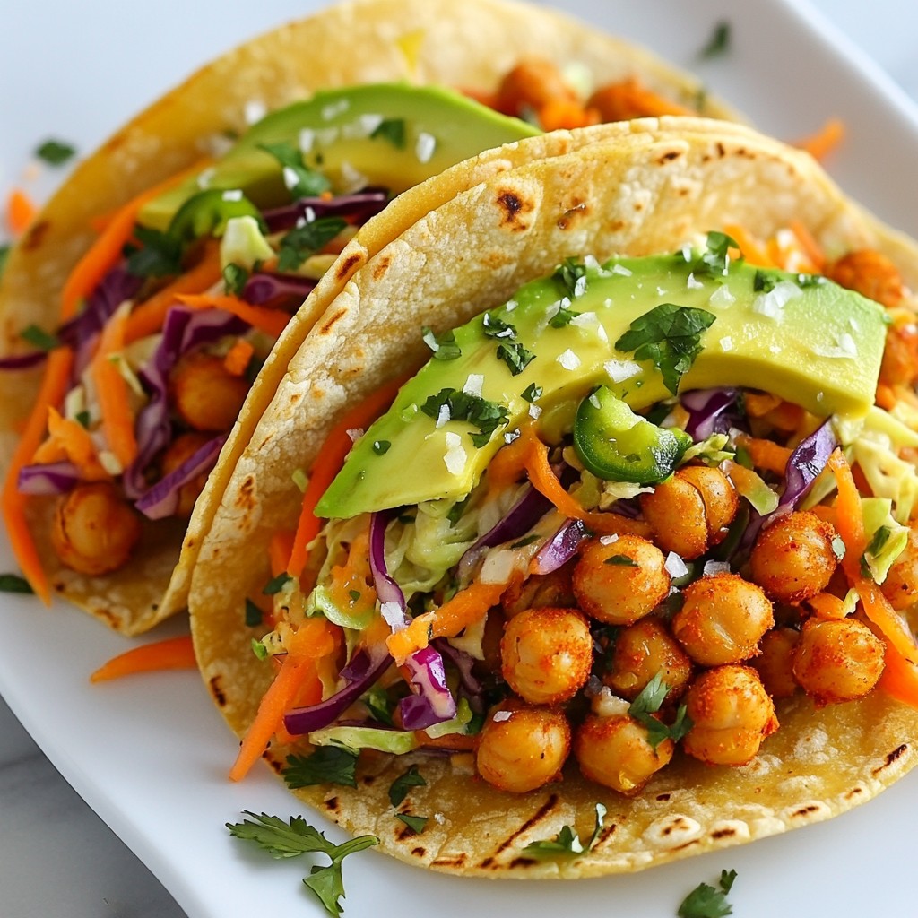 Spicy Tex-Mex Chickpea Tacos with Jalapeño Lime Slaw