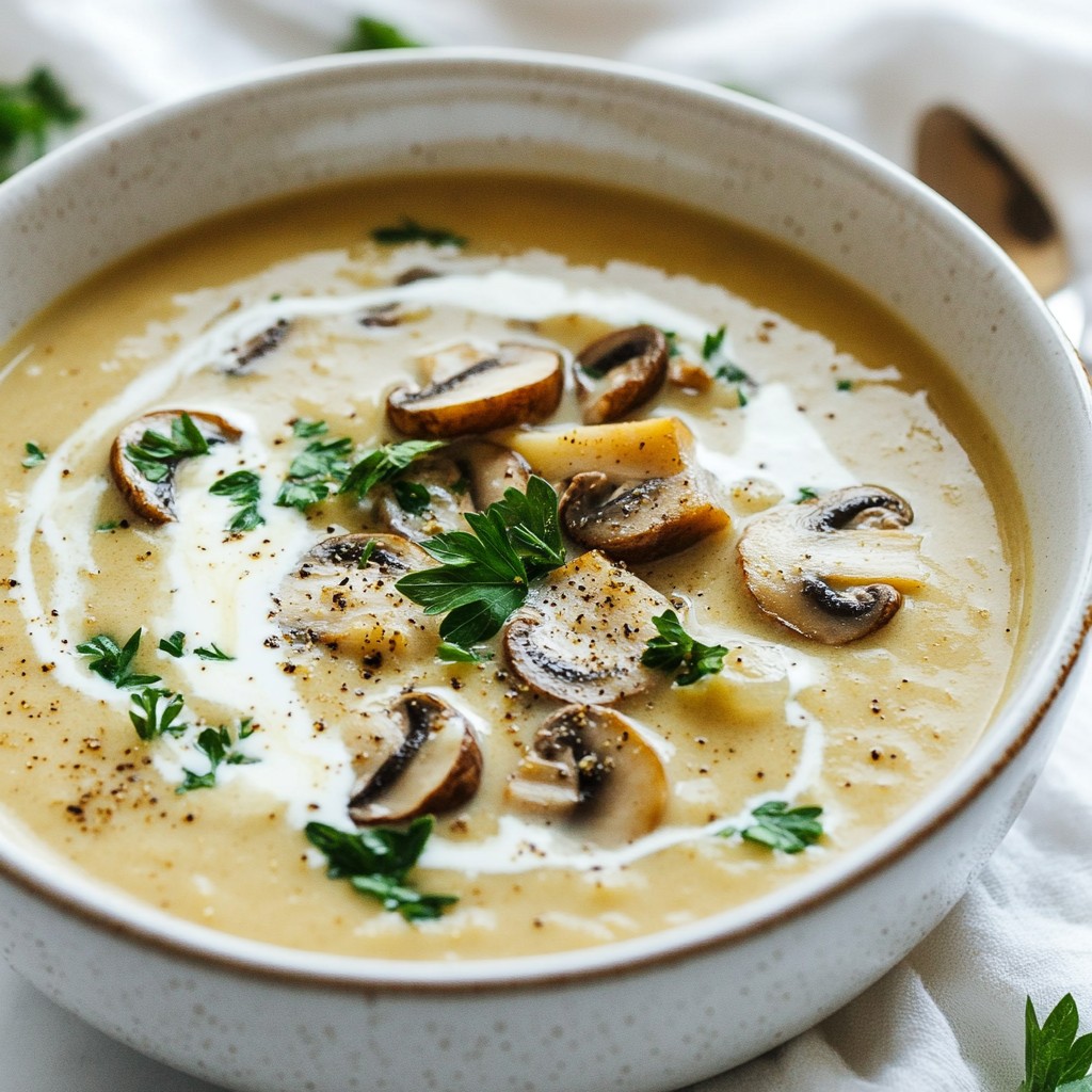 Silky Creamy Mushroom Soup Easy Homemade Recipe